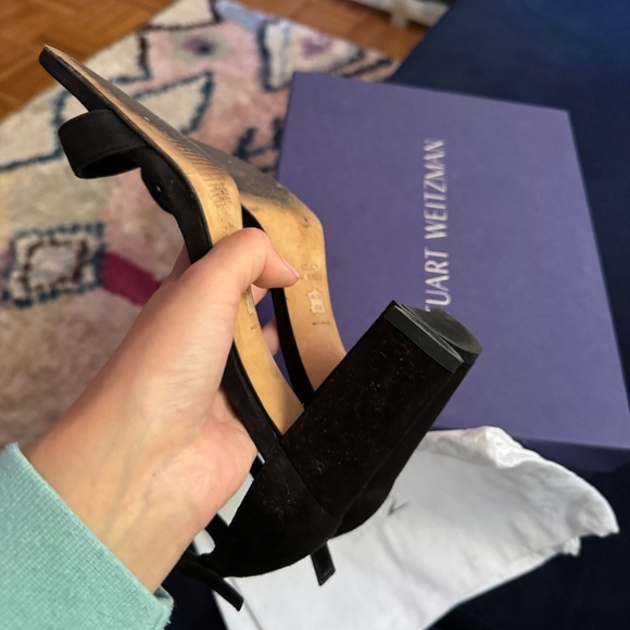 STUART WEITZMAN NearlyNude suede sandals black size 6 - Picture 11 of 11